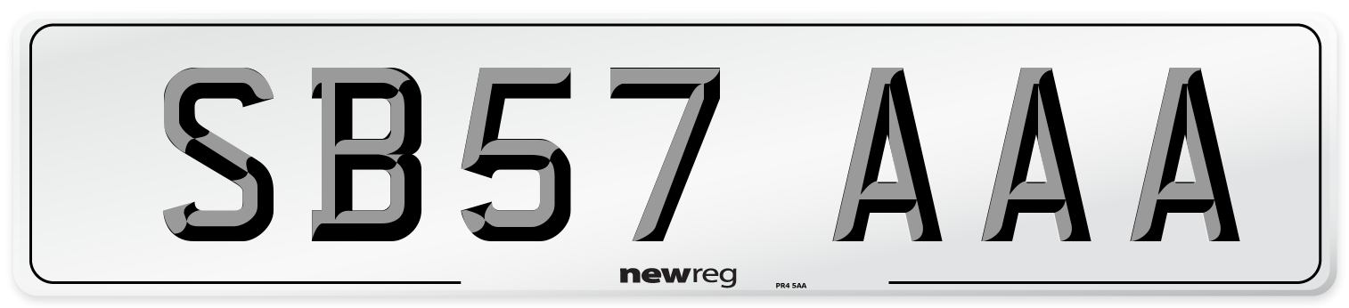 SB57 AAA Number Plate from New Reg